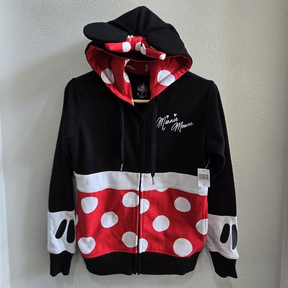 Disney's hooded Minnie Mouse black and red hoodie size small - Picture 1 of 5